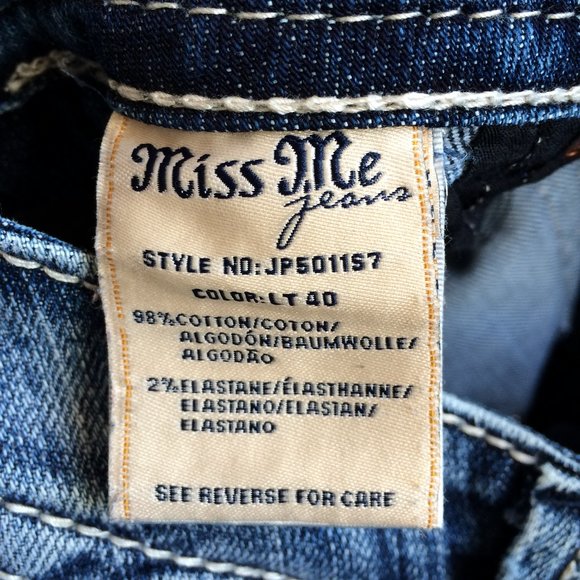 Miss Me Womens Skinny Jeans Sz 26 X 27 Light Distressed Low Rise JP5011S7 - Picture 11 of 13